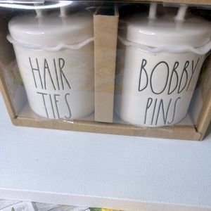 Rae Dunn Set of 2 x-small Looped Knob Canisters (Sold)